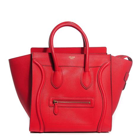 mini luggage celine bag|CELINE Drummed Calfskin Mini Luggage Coquelicot.